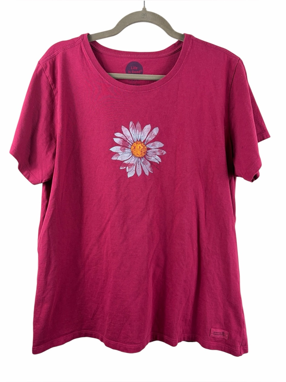 Life is Good Women's Pink Daisy Graphic Tee